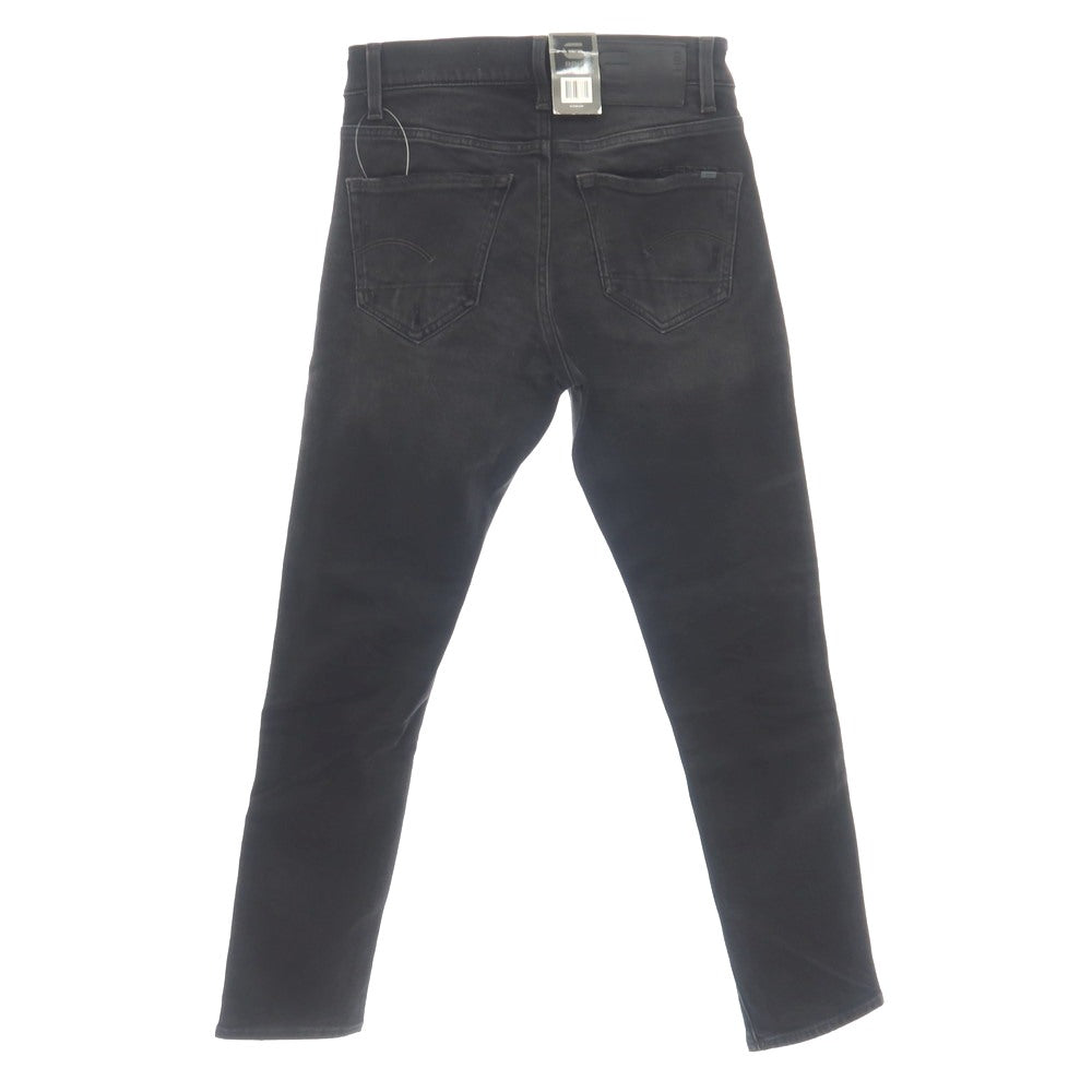 【新品】ジースターロウ G-STAR RAW ダメージ＆リペア加工 ストレッチ コットン デニムパンツ ジーンズ ブラック【サイズ27/30】【 状態ランクN 】【 メンズ 】