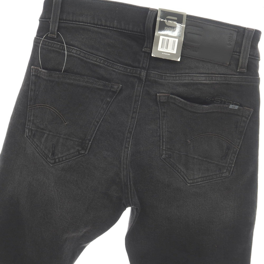 【新品】ジースターロウ G-STAR RAW ダメージ＆リペア加工 ストレッチ コットン デニムパンツ ジーンズ ブラック【サイズ27/30】【 状態ランクN 】【 メンズ 】