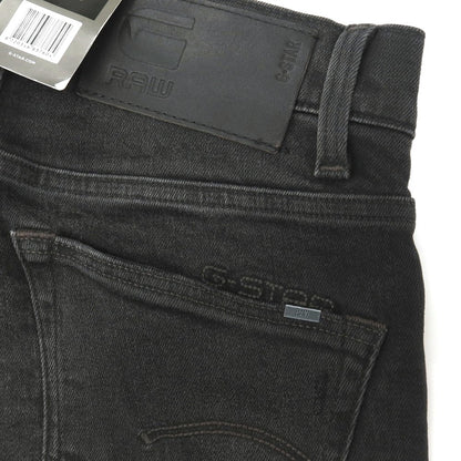 【新品】ジースターロウ G-STAR RAW ダメージ＆リペア加工 ストレッチ コットン デニムパンツ ジーンズ ブラック【サイズ27/30】【 状態ランクN 】【 メンズ 】