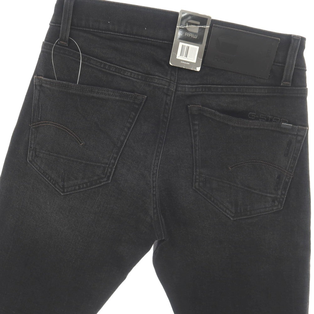 【新品】ジースターロウ G-STAR RAW ダメージ＆リペア加工 ストレッチ コットン デニムパンツ ジーンズ ブラック【サイズ28/32】【 状態ランクN 】【 メンズ 】