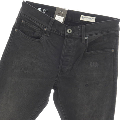 【新品】ジースターロウ G-STAR RAW ダメージ＆リペア加工 ストレッチ コットン デニムパンツ ジーンズ ブラック【サイズ30/32】【 状態ランクN 】【 メンズ 】
