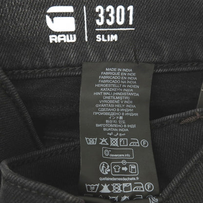 【新品】ジースターロウ G-STAR RAW ダメージ＆リペア加工 ストレッチ コットン デニムパンツ ジーンズ ブラック【サイズ30/32】【 状態ランクN 】【 メンズ 】