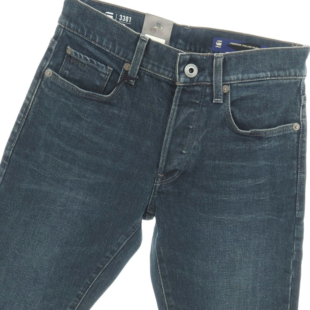 【新品】ジースターロウ G-STAR RAW 3301 SLIM コットンポリウレタン デニムパンツ ジーンズ ネイビー【サイズ28/30】【 状態ランクN 】【 メンズ 】