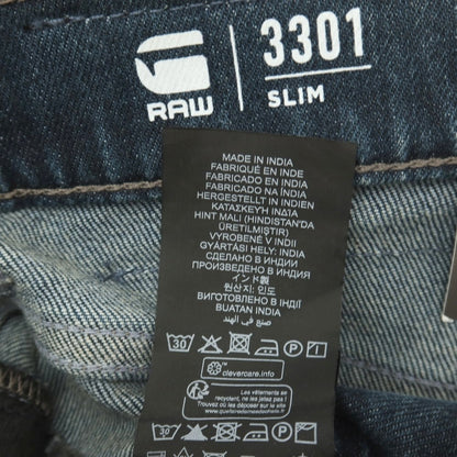 【新品】ジースターロウ G-STAR RAW 3301 SLIM コットンポリウレタン デニムパンツ ジーンズ ネイビー【サイズ28/30】【 状態ランクN 】【 メンズ 】