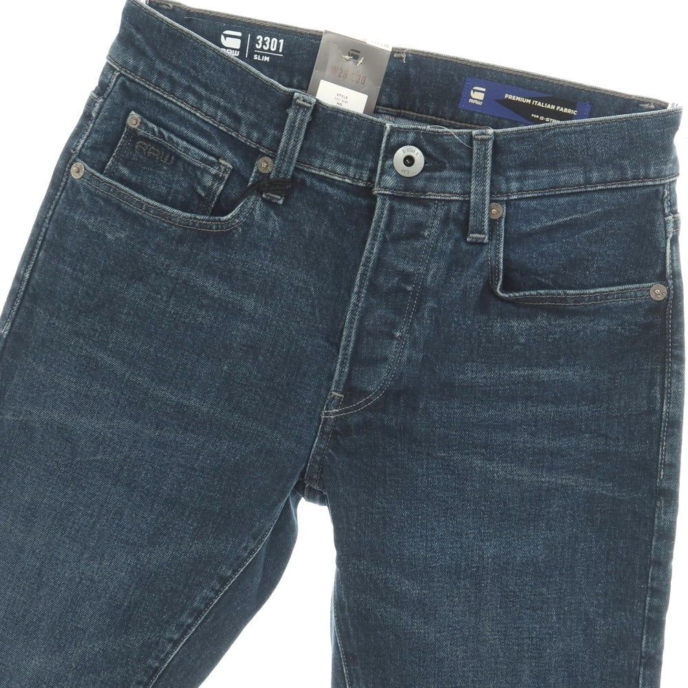 【新品】ジースターロウ G-STAR RAW 3301 SLIM コットンポリウレタン デニムパンツ ジーンズ ネイビー【サイズ28/30】【 状態ランクN 】【 メンズ 】