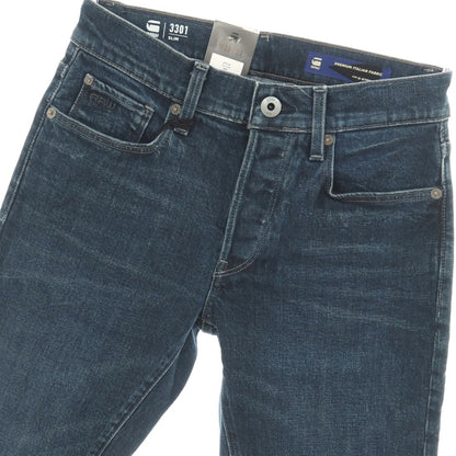 【新品】ジースターロウ G-STAR RAW 3301 SLIM コットンポリウレタン デニムパンツ ジーンズ ネイビー【サイズ28/30】【 状態ランクN 】【 メンズ 】
