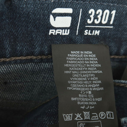 【新品】ジースターロウ G-STAR RAW 3301 SLIM コットンポリウレタン デニムパンツ ジーンズ ネイビー【サイズ28/30】【 状態ランクN 】【 メンズ 】