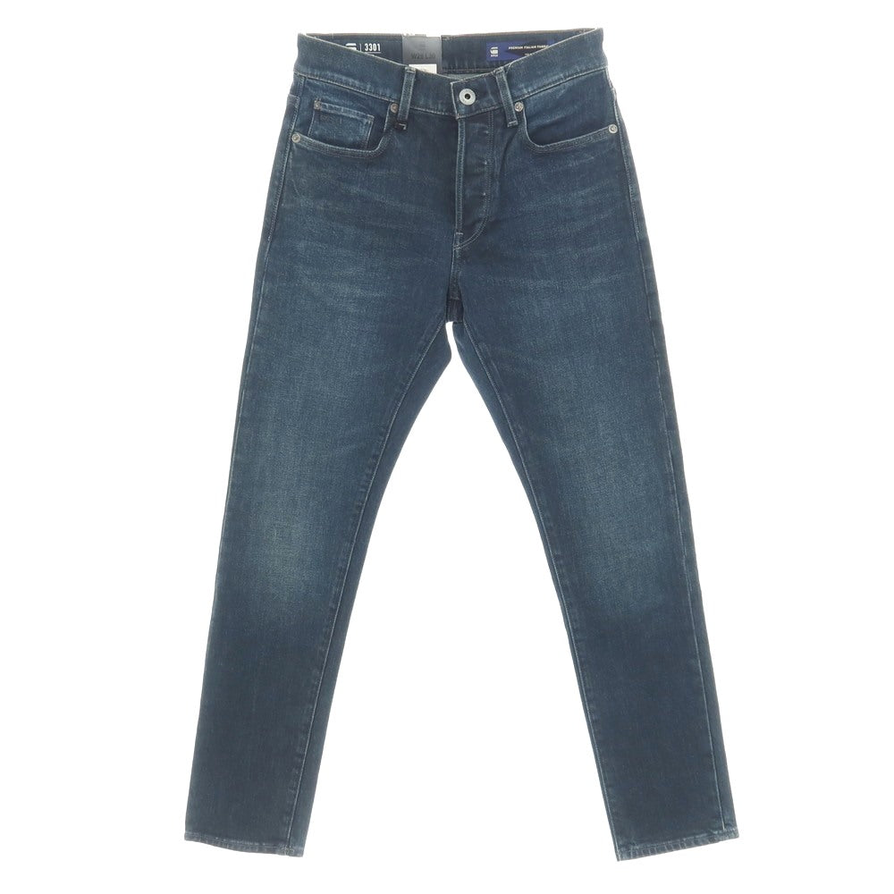 【新品】ジースターロウ G-STAR RAW 3301 SLIM コットンポリウレタン デニムパンツ ジーンズ ネイビー【サイズ28/30】【 状態ランクN 】【 メンズ 】