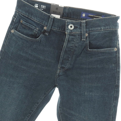 【新品】ジースターロウ G-STAR RAW 3301 SLIM コットンポリウレタン デニムパンツ ジーンズ ネイビー【サイズ28/30】【 状態ランクN 】【 メンズ 】