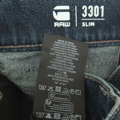 【新品】ジースターロウ G-STAR RAW 3301 SLIM コットンポリウレタン デニムパンツ ジーンズ ネイビー【サイズ28/30】【 状態ランクN 】【 メンズ 】