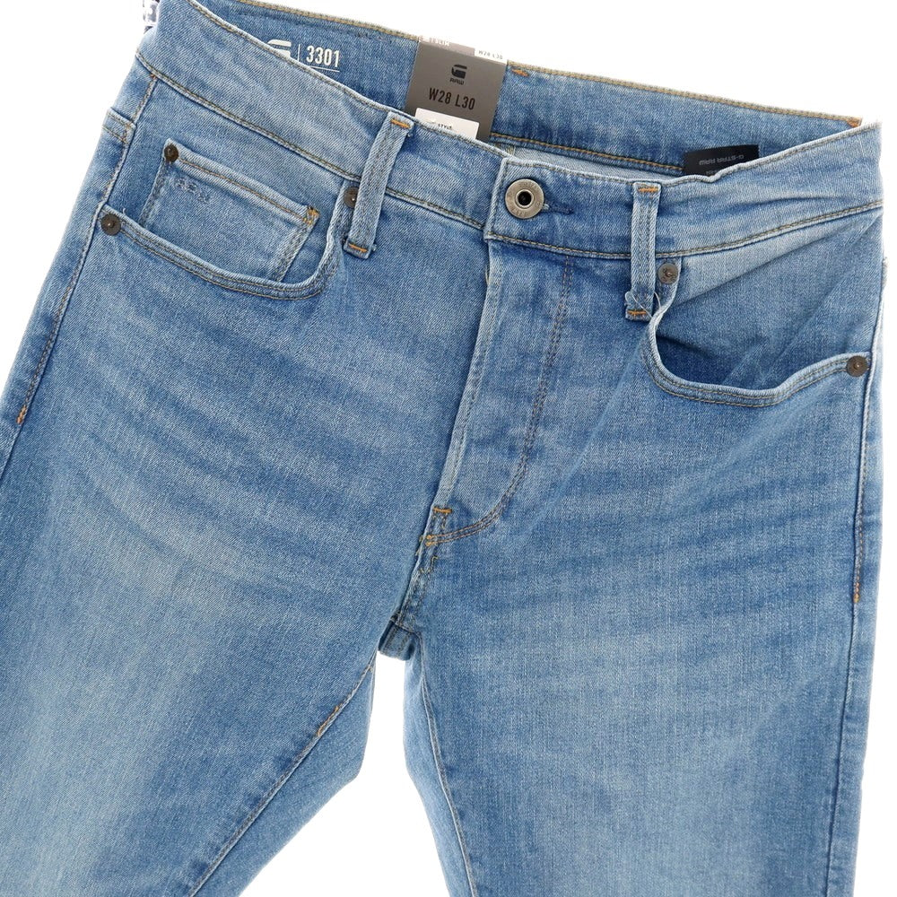 【新品】ジースターロウ G-STAR RAW 3301 SLIM ストレッチ コットン デニムパンツ ジーンズ ライトブルー【サイズ28/30】【 状態ランクN 】【 メンズ 】