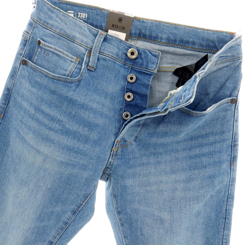 【新品】ジースターロウ G-STAR RAW 3301 SLIM ストレッチ コットン デニムパンツ ジーンズ ライトブルー【サイズ28/30】【 状態ランクN 】【 メンズ 】