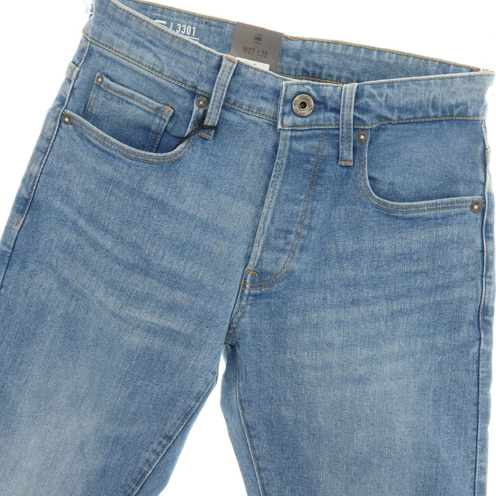 【新品アウトレット】ジースターロウ G-STAR RAW 3301 STRAIGHT ストレッチ コットン デニムパンツ ジーンズ ライトブルー【サイズ27/30】【 状態ランクN- 】【 メンズ 】