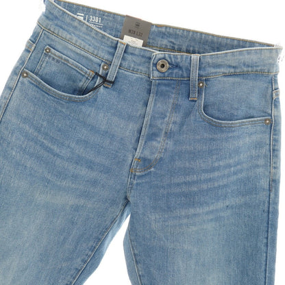 【新品アウトレット】ジースターロウ G-STAR RAW 3301 STRAIGHT ストレッチ コットン デニムパンツ ジーンズ ライトブルー【サイズ28/32】【 状態ランクN- 】【 メンズ 】