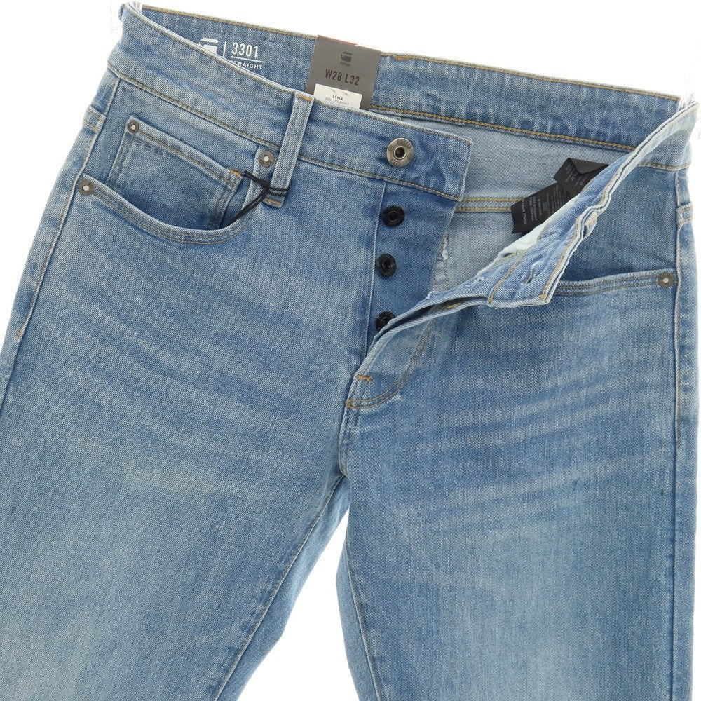 【新品アウトレット】ジースターロウ G-STAR RAW 3301 STRAIGHT ストレッチ コットン デニムパンツ ジーンズ ライトブルー【サイズ28/32】【 状態ランクN- 】【 メンズ 】