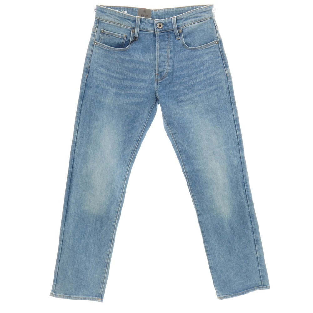 【新品アウトレット】ジースターロウ G-STAR RAW 3301 STRAIGHT ストレッチ コットン デニムパンツ ジーンズ ライトブルー【サイズ28/32】【 状態ランクN- 】【 メンズ 】