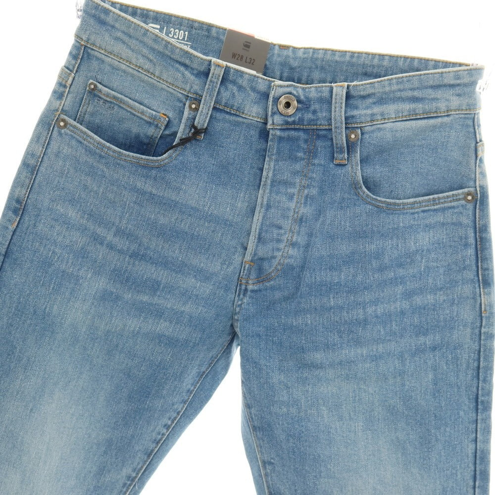 【新品アウトレット】ジースターロウ G-STAR RAW 3301 STRAIGHT ストレッチ コットン デニムパンツ ジーンズ ライトブルー【サイズ28/32】【 状態ランクN- 】【 メンズ 】