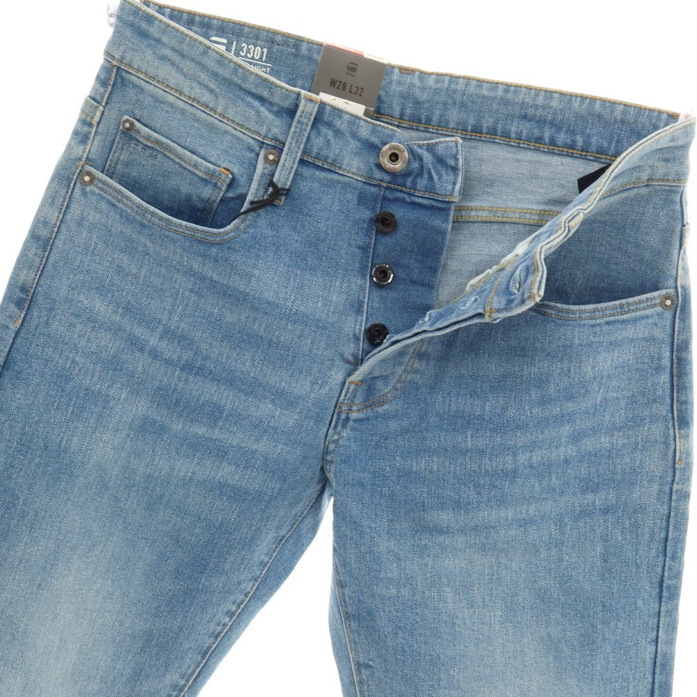 【新品アウトレット】ジースターロウ G-STAR RAW 3301 STRAIGHT ストレッチ コットン デニムパンツ ジーンズ ライトブルー【サイズ28/32】【 状態ランクN- 】【 メンズ 】