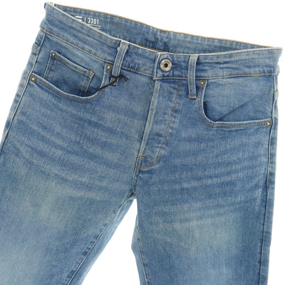 【新品アウトレット】ジースターロウ G-STAR RAW 3301 STRAIGHT ストレッチ コットン デニムパンツ ジーンズ ライトブルー【サイズ28/30】【 状態ランクN- 】【 メンズ 】
