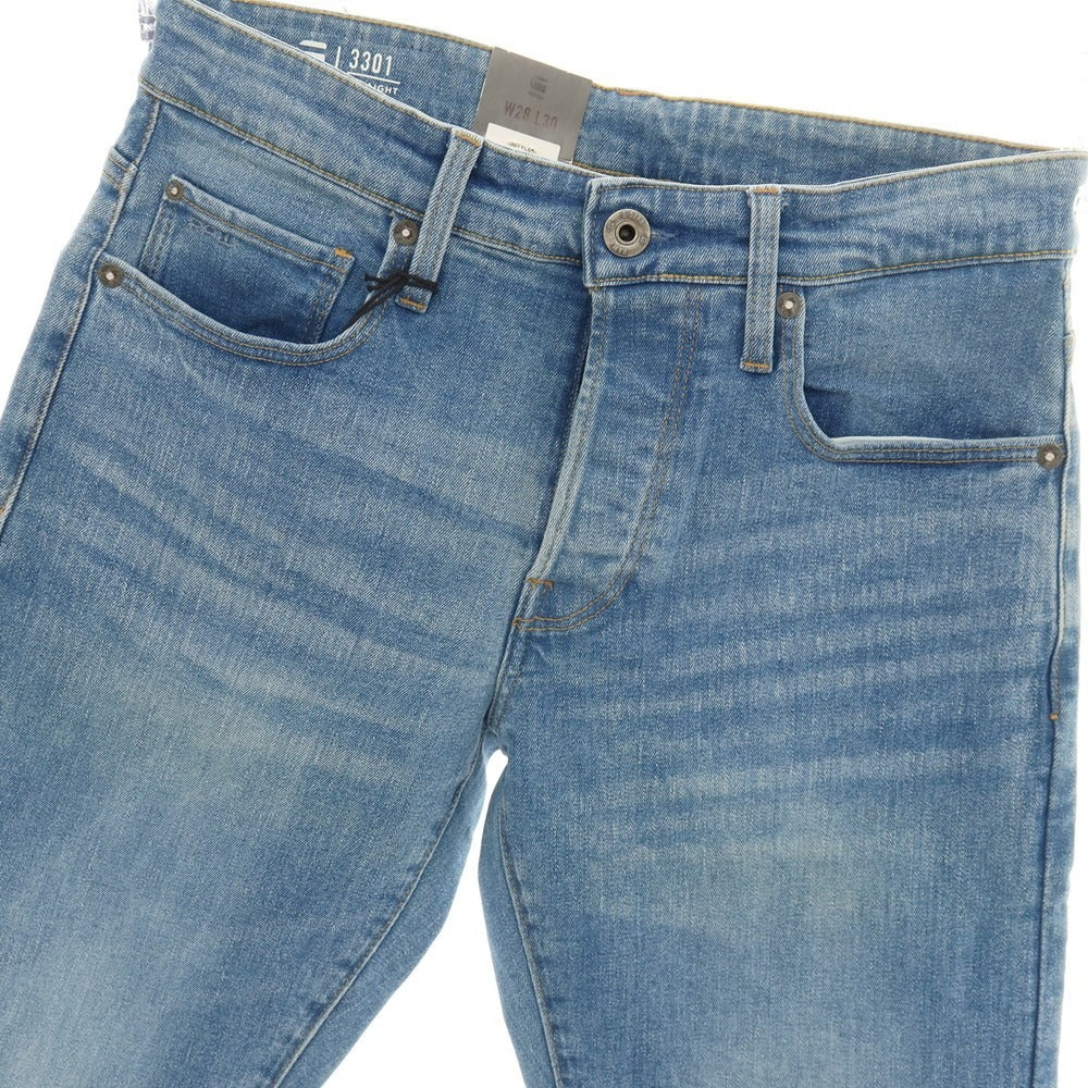 【新品アウトレット】ジースターロウ G-STAR RAW 3301 STRAIGHT ストレッチ コットン デニムパンツ ジーンズ ライトブルー【サイズ28/30】【 状態ランクN- 】【 メンズ 】