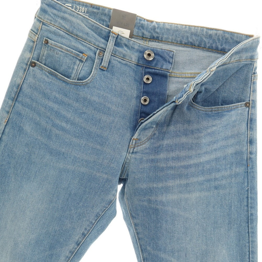 【新品アウトレット】ジースターロウ G-STAR RAW 3301 STRAIGHT ストレッチ コットン デニムパンツ ジーンズ ライトブルー【サイズ29/30】【 状態ランクN- 】【 メンズ 】