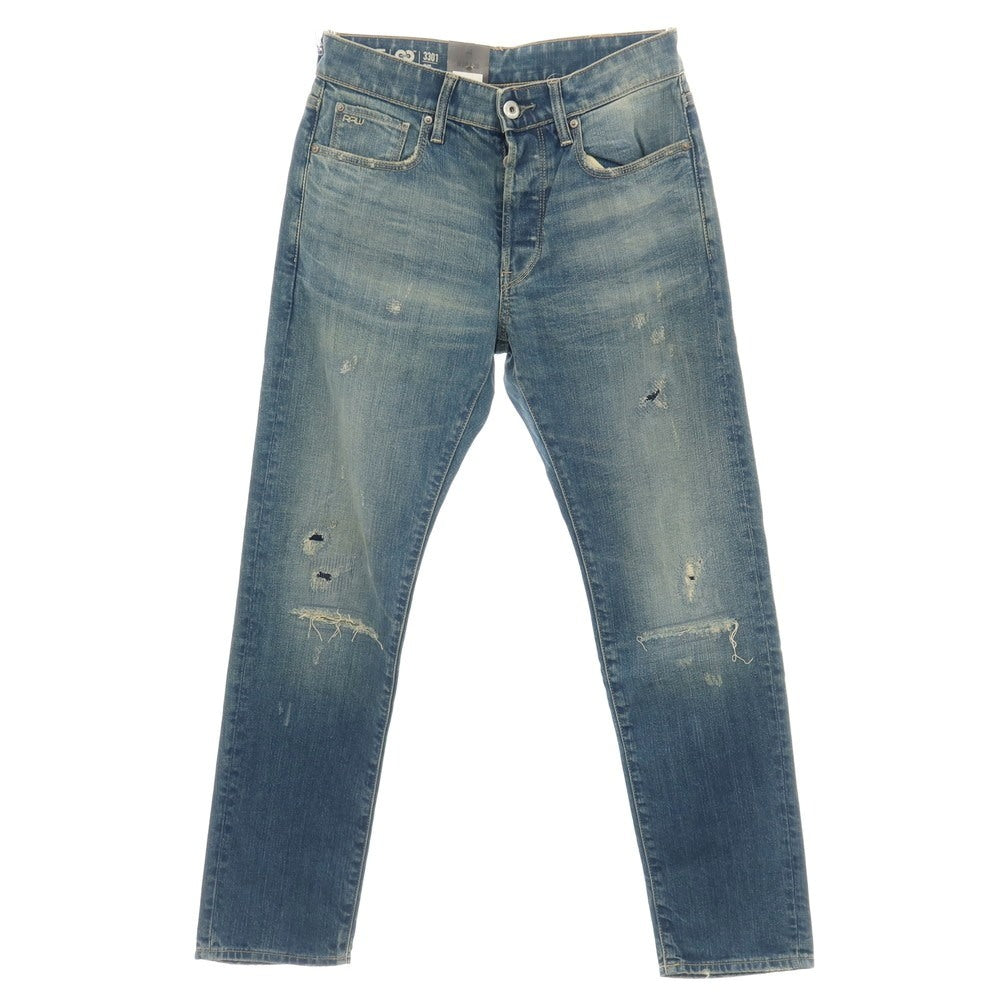 【新品アウトレット】ジースターロウ G-STAR RAW ダメージ＆リペア加工 コットンポリウレタン デニムパンツ ジーンズ ブルー【サイズ28/30】【 状態ランクN- 】【 メンズ 】