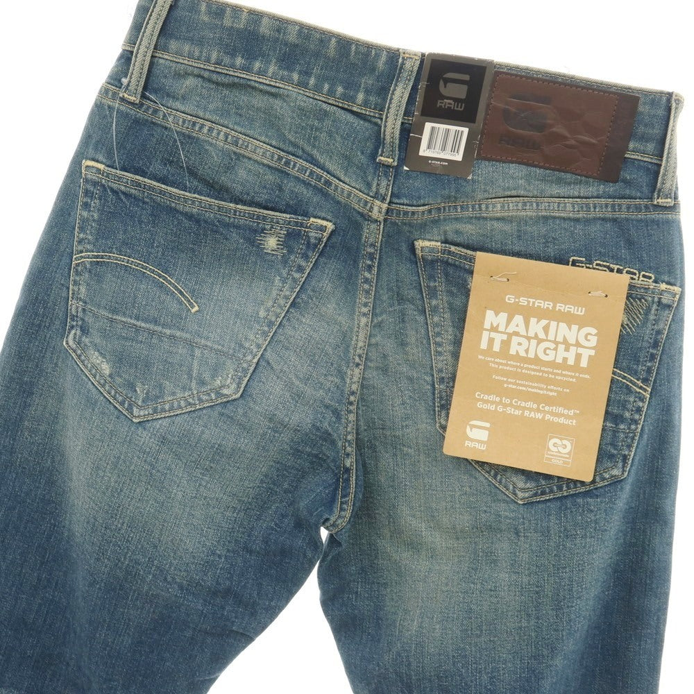 【新品アウトレット】ジースターロウ G-STAR RAW ダメージ＆リペア加工 コットンポリウレタン デニムパンツ ジーンズ ブルー【サイズ28/30】【 状態ランクN- 】【 メンズ 】