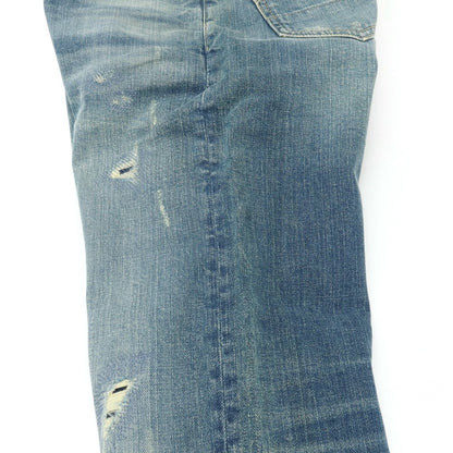 【新品アウトレット】ジースターロウ G-STAR RAW ダメージ＆リペア加工 コットンポリウレタン デニムパンツ ジーンズ ブルー【サイズ28/32】【 状態ランクN- 】【 メンズ 】