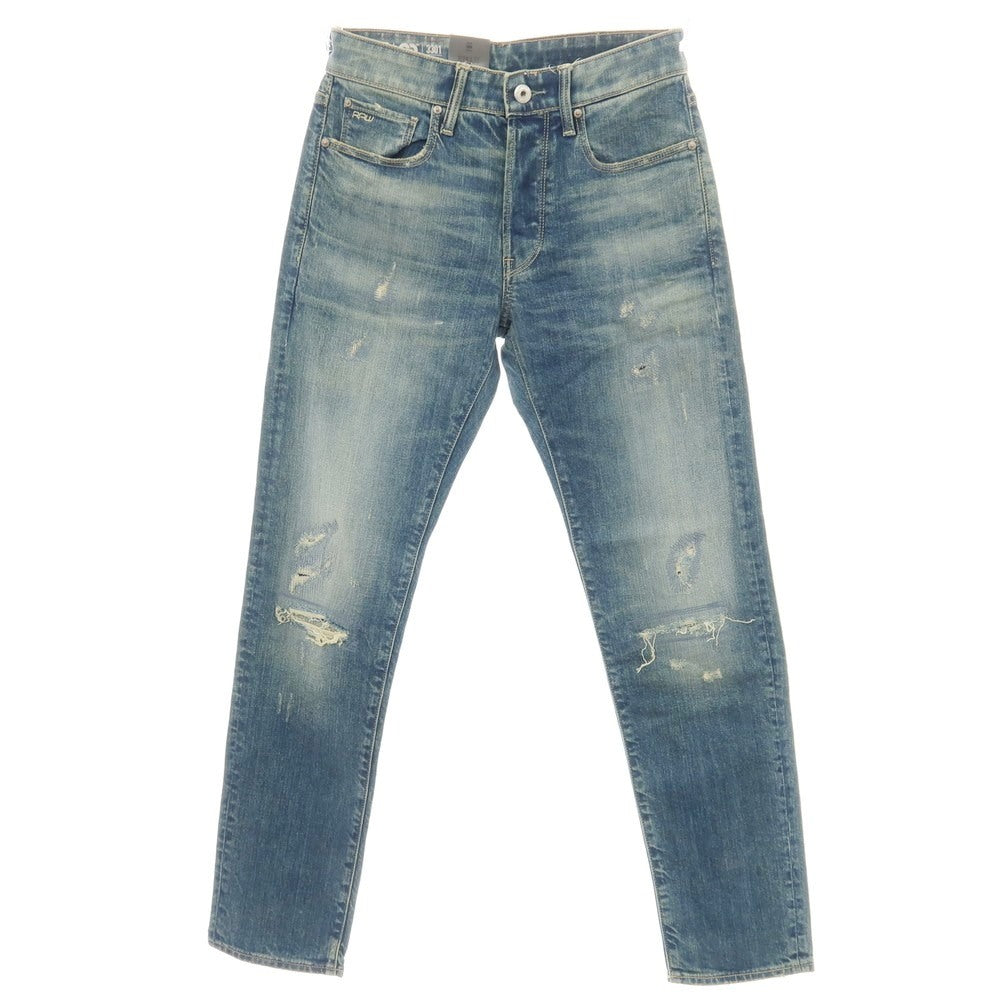 【新品アウトレット】ジースターロウ G-STAR RAW ダメージ＆リペア加工 コットンポリウレタン デニムパンツ ジーンズ ブルー【サイズ28/32】【 状態ランクN- 】【 メンズ 】