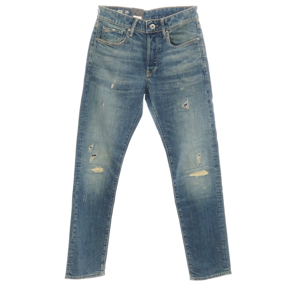 【新品アウトレット】ジースターロウ G-STAR RAW ダメージ＆リペア加工 コットンポリウレタン デニムパンツ ジーンズ ブルー【サイズ28/32】【 状態ランクN- 】【 メンズ 】