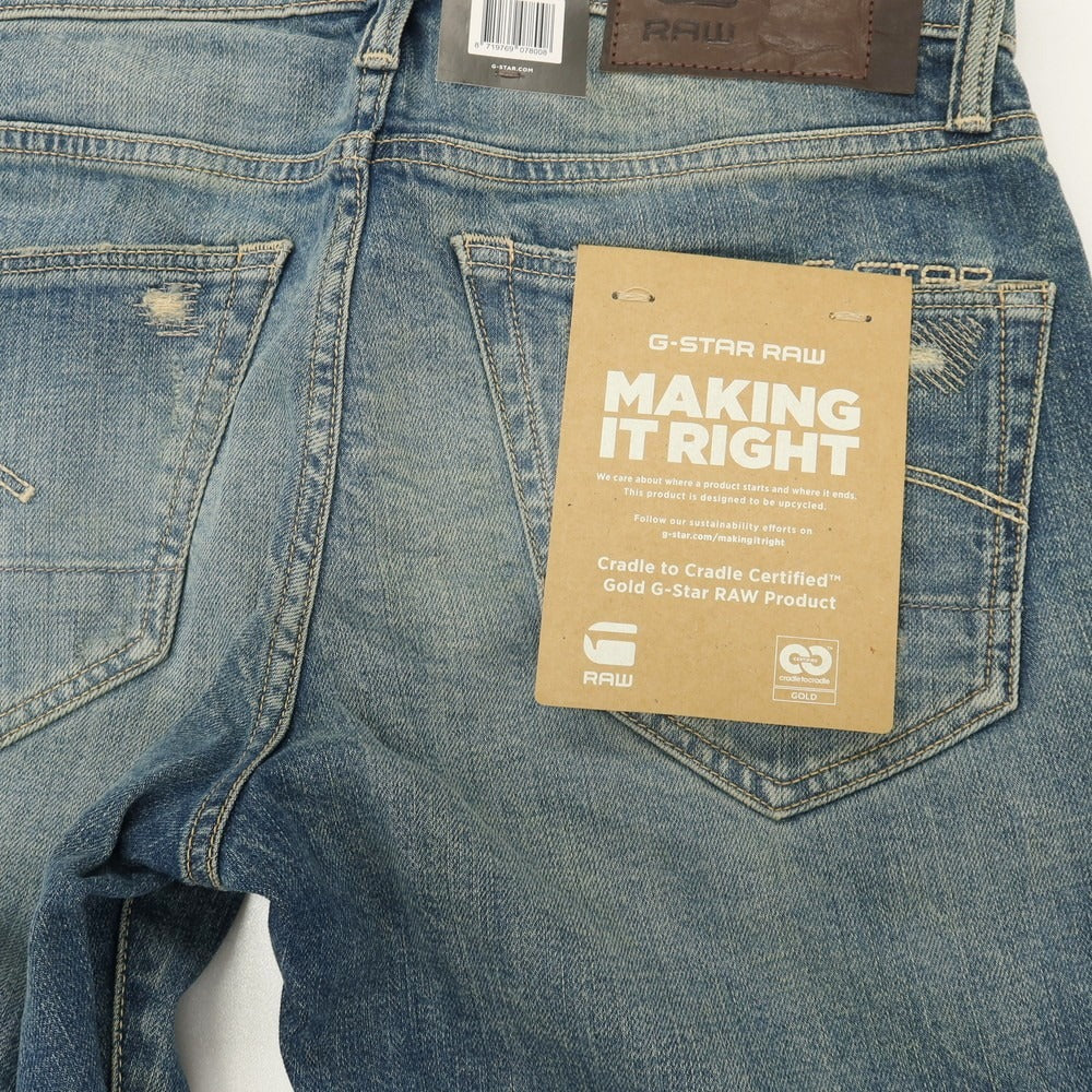 【新品アウトレット】ジースターロウ G-STAR RAW ダメージ＆リペア加工 コットンポリウレタン デニムパンツ ジーンズ ブルー【サイズ28/32】【 状態ランクN- 】【 メンズ 】
