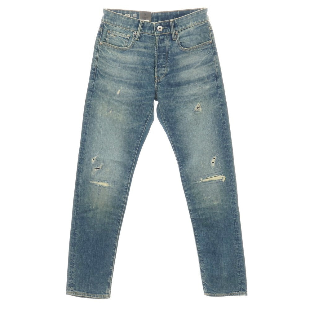 【新品アウトレット】ジースターロウ G-STAR RAW ダメージ＆リペア加工 コットンポリウレタン デニムパンツ ジーンズ ブルー【サイズ28/32】【 状態ランクN- 】【 メンズ 】