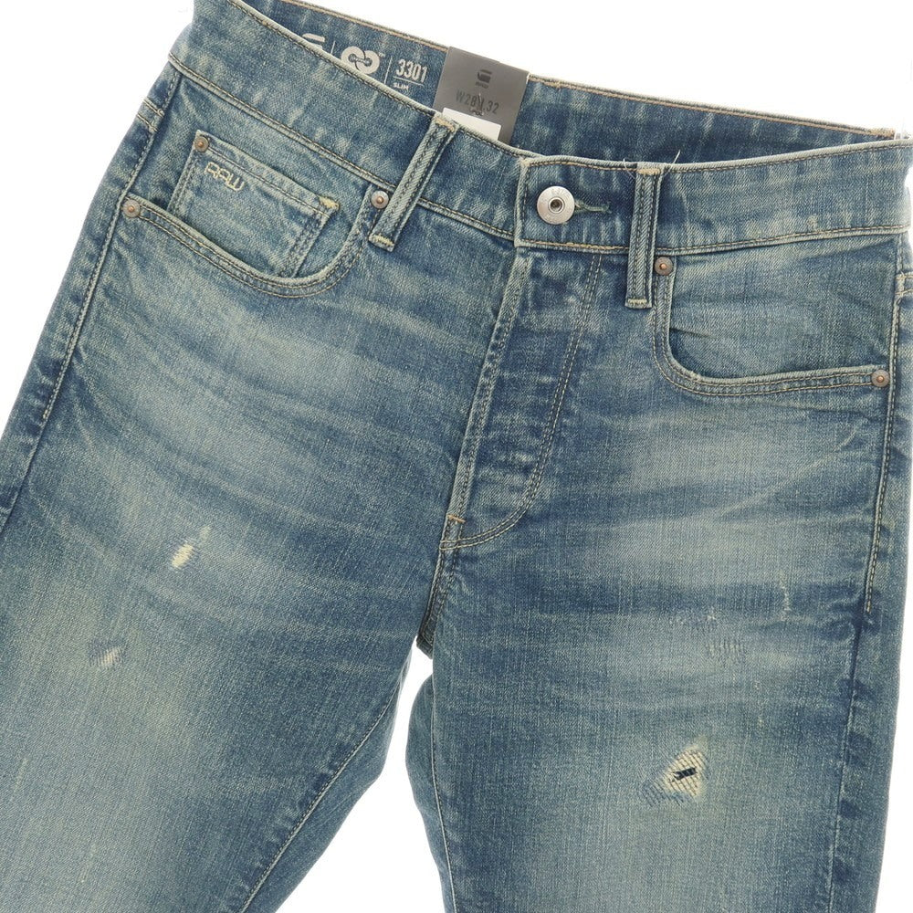 【新品アウトレット】ジースターロウ G-STAR RAW ダメージ＆リペア加工 コットンポリウレタン デニムパンツ ジーンズ ブルー【サイズ28/32】【 状態ランクN- 】【 メンズ 】