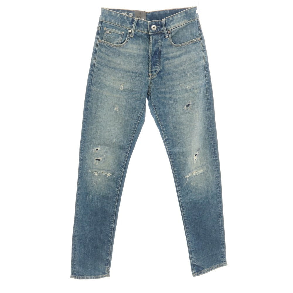 【新品】ジースターロウ G-STAR RAW ダメージ＆リペア加工 コットンポリウレタン デニムパンツ ジーンズ ブルー【サイズ28/32】【 状態ランクN 】【 メンズ 】