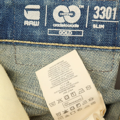 【新品】ジースターロウ G-STAR RAW ダメージ＆リペア加工 コットンポリウレタン デニムパンツ ジーンズ ブルー【サイズ28/32】【 状態ランクN 】【 メンズ 】