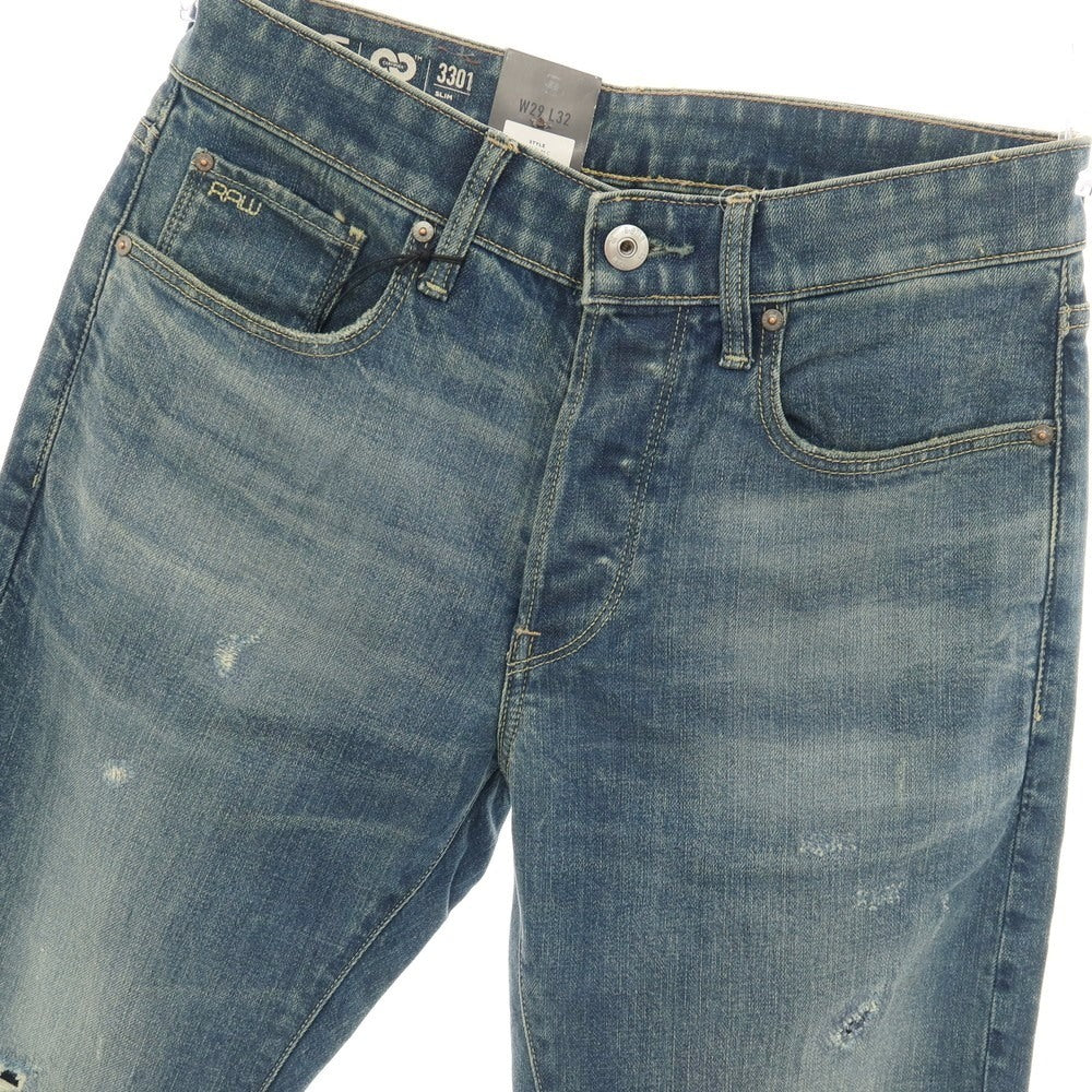 【新品アウトレット】ジースターロウ G-STAR RAW ダメージ＆リペア加工 コットンポリウレタン デニムパンツ ジーンズ ブルー【サイズ29/32】【 状態ランクN- 】【 メンズ 】