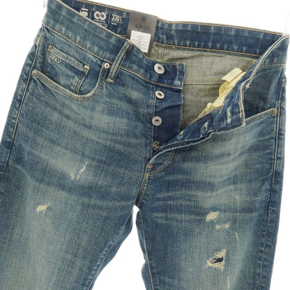 【新品】ジースターロウ G-STAR RAW ダメージ＆リペア加工 コットンポリウレタン デニムパンツ ジーンズ ブルー【サイズ29/32】【 状態ランクN 】【 メンズ 】
