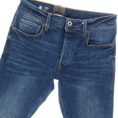 【新品】ジースターロウ G-STAR RAW 3301 SLIM ストレッチ コットン デニムパンツ ジーンズ ネイビーブルー【サイズ28/30】【 状態ランクN 】【 メンズ 】