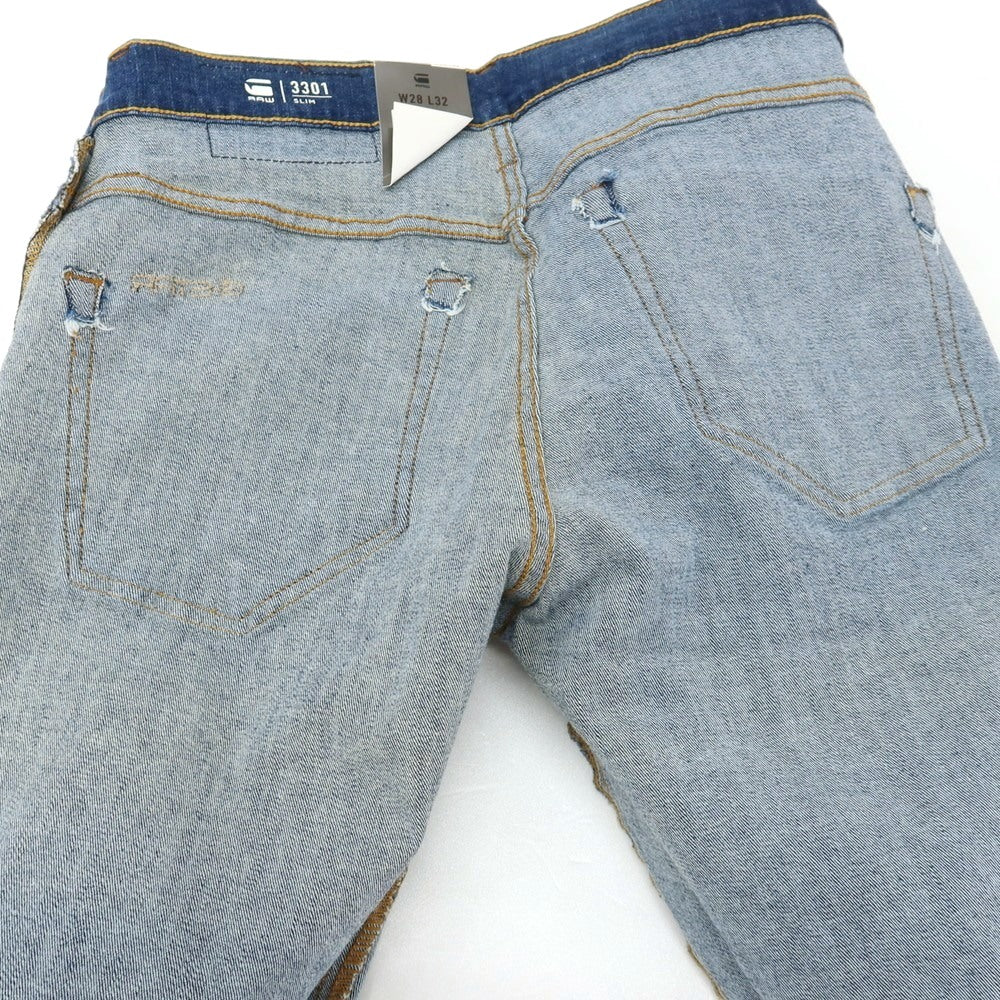 【新品アウトレット】ジースターロウ G-STAR RAW 3301 SLIM ストレッチ コットン デニムパンツ ジーンズ ネイビーブルー【サイズ28/32】【 状態ランクN- 】【 メンズ 】
