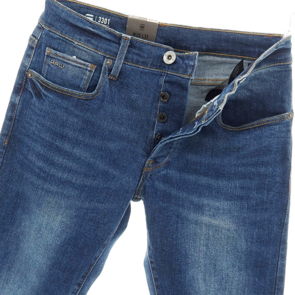 【新品アウトレット】ジースターロウ G-STAR RAW 3301 SLIM ストレッチ コットン デニムパンツ ジーンズ ネイビーブルー【サイズ28/32】【 状態ランクN- 】【 メンズ 】