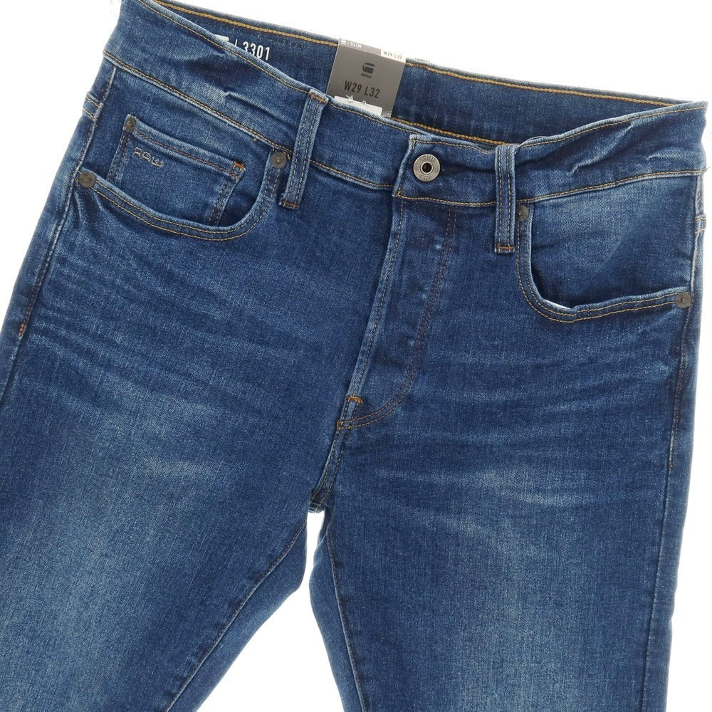 【新品アウトレット】ジースターロウ G-STAR RAW 3301 SLIM ストレッチ コットン デニムパンツ ジーンズ ネイビーブルー【サイズ29/32】【 状態ランクN- 】【 メンズ 】