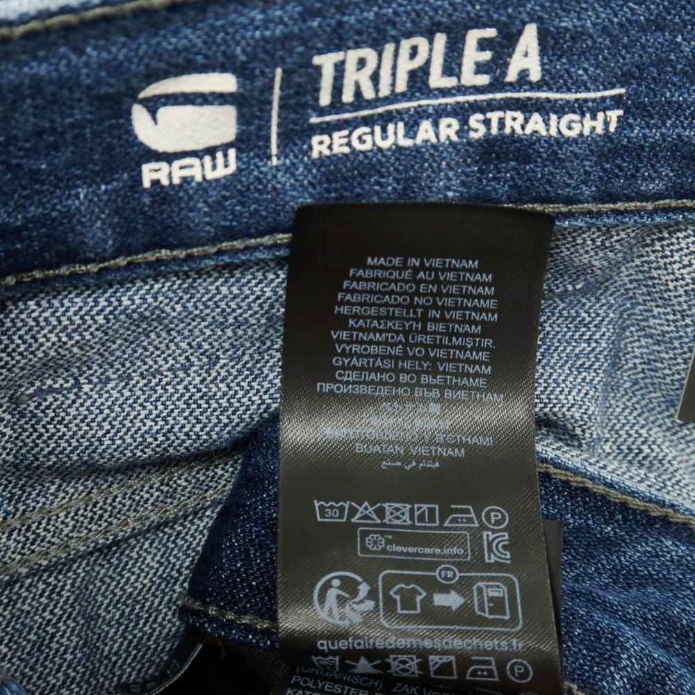 【新品アウトレット】ジースターロウ G-STAR RAW TRIPLE A REGULAR STRAIGHT コットン デニムパンツ ジーンズ ブルー【サイズ30/32】【 状態ランクN- 】【 メンズ 】