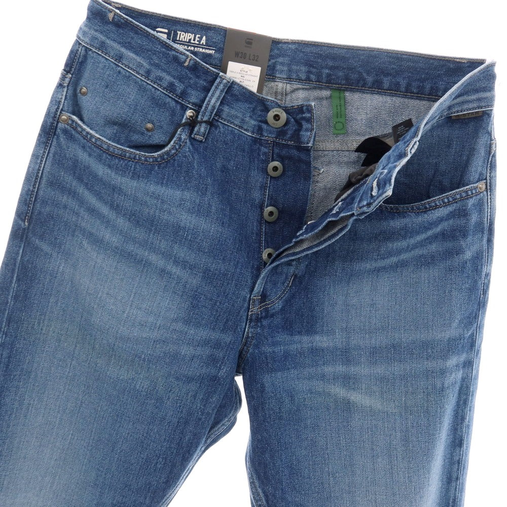 【新品アウトレット】ジースターロウ G-STAR RAW TRIPLE A REGULAR STRAIGHT コットン デニムパンツ ジーンズ ブルー【サイズ30/32】【 状態ランクN- 】【 メンズ 】