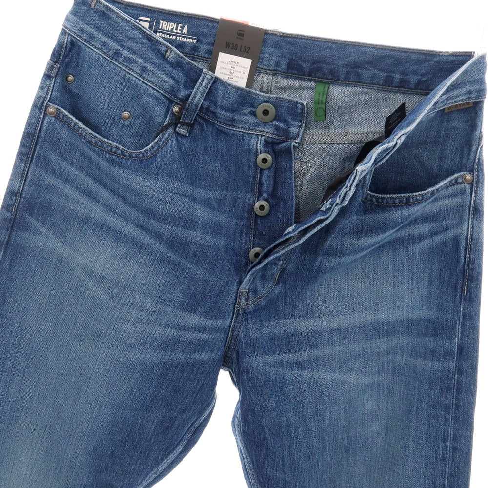 【新品】ジースターロウ G-STAR RAW TRIPLE A REGULAR STRAIGHT コットン デニムパンツ ジーンズ ブルー【サイズ30/32】【 状態ランクN 】【 メンズ 】