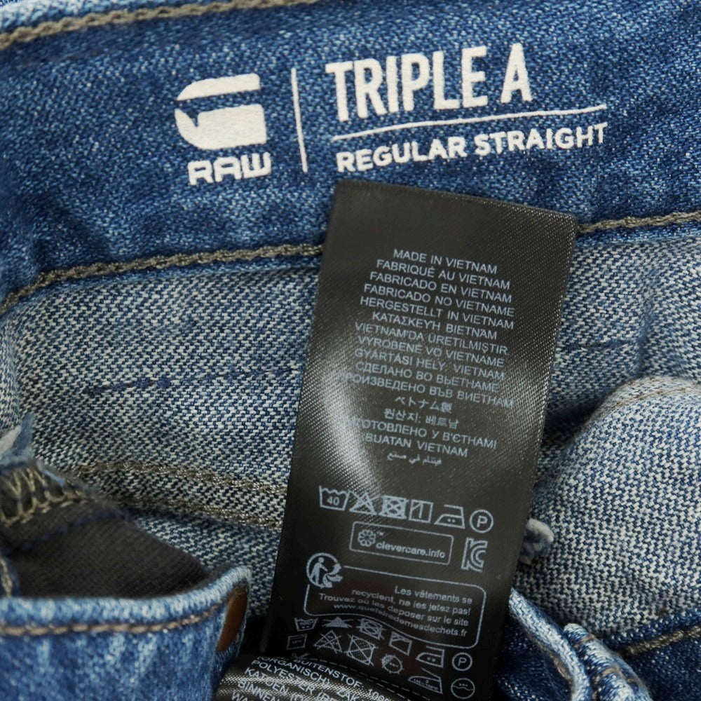 【新品アウトレット】ジースターロウ G-STAR RAW TRIPLE A REGULAR STRAIGHT コットン デニムパンツ ジーンズ ブルー【サイズ31/32】【 状態ランクN- 】【 メンズ 】