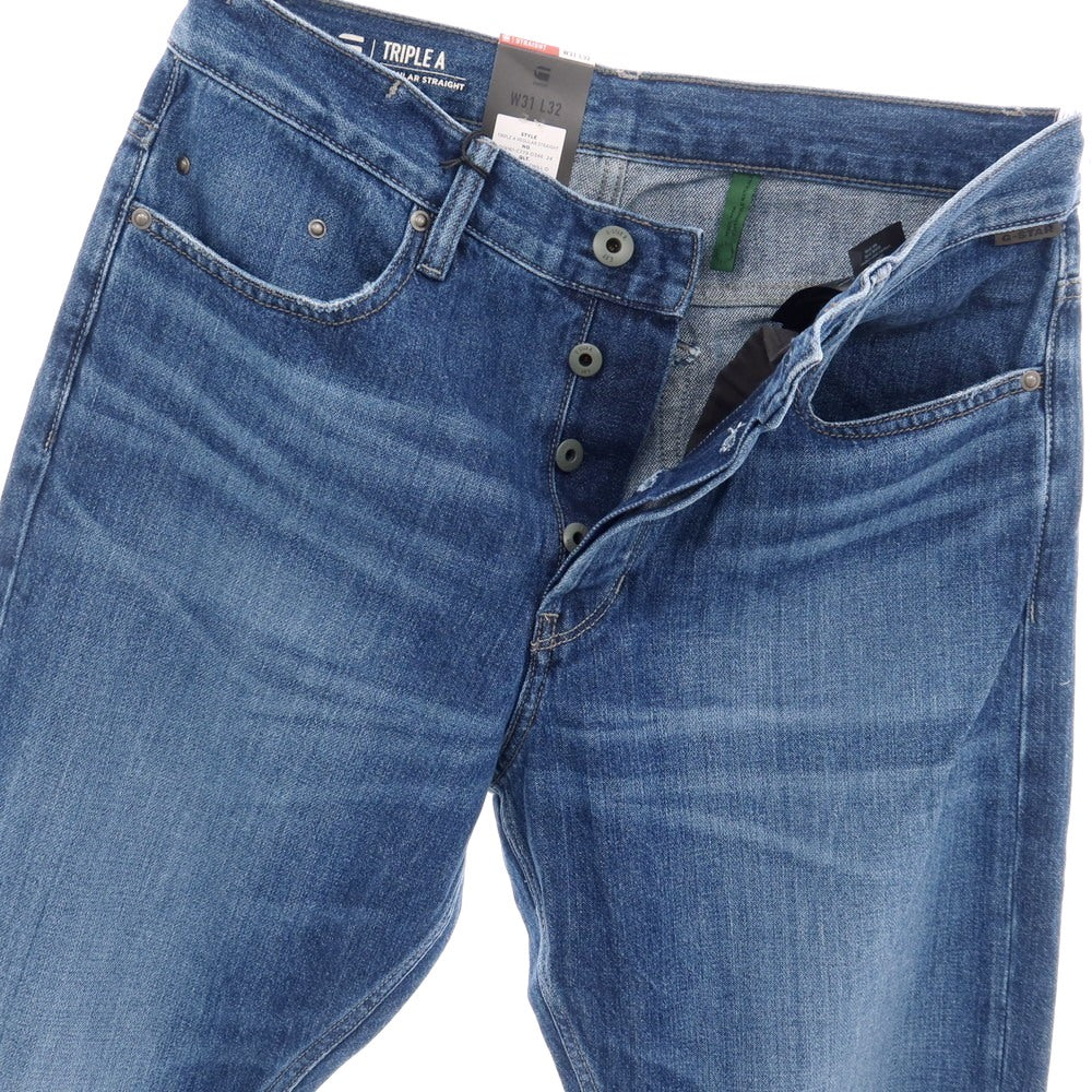 【新品アウトレット】ジースターロウ G-STAR RAW TRIPLE A REGULAR STRAIGHT コットン デニムパンツ ジーンズ ブルー【サイズ31/32】【 状態ランクN- 】【 メンズ 】
