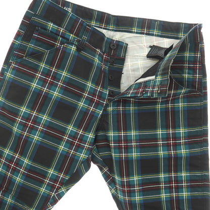 【新品】ジースターロウ G-STAR RAW 5622 3D TAPERED COJ カラーオーバーダイ チェック柄 クロップドパンツ グリーンxブラック【サイズ26/34】【 状態ランクN 】【 メンズ 】