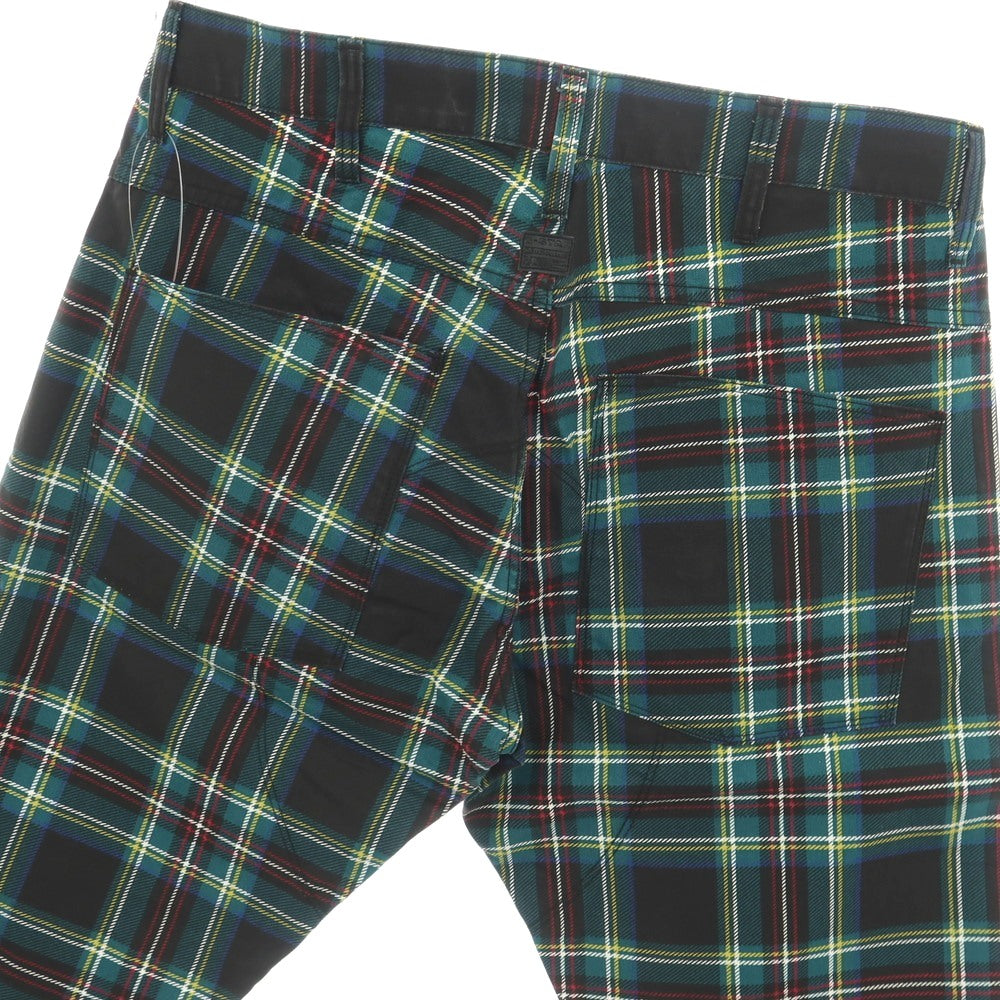 【新品】ジースターロウ G-STAR RAW 5622 3D TAPERED COJ カラーオーバーダイ チェック柄 クロップドパンツ グリーンxブラック【サイズ26/34】【 状態ランクN 】【 メンズ 】