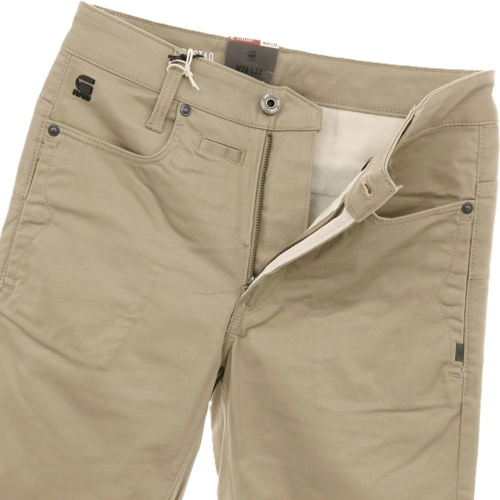 【新品】ジースターロウ G-STAR RAW D-STAQ 3D STRAIGHT TAPERED ストレッチ コットン 5ポケットパンツ ベージュ【サイズ26/32】【 状態ランクN 】【 メンズ 】