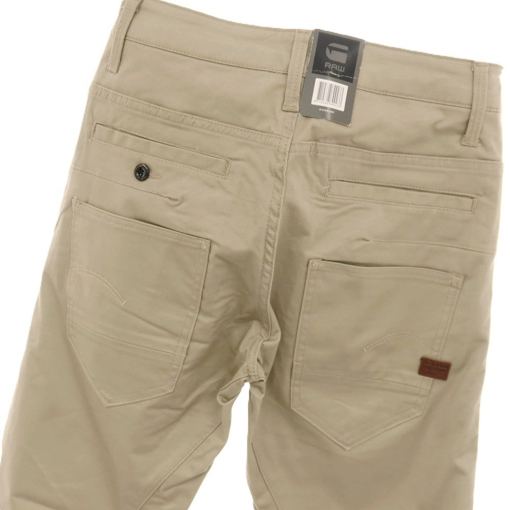 【新品】ジースターロウ G-STAR RAW D-STAQ 3D STRAIGHT TAPERED ストレッチ コットン 5ポケットパンツ ベージュ【サイズ26/32】【 状態ランクN 】【 メンズ 】